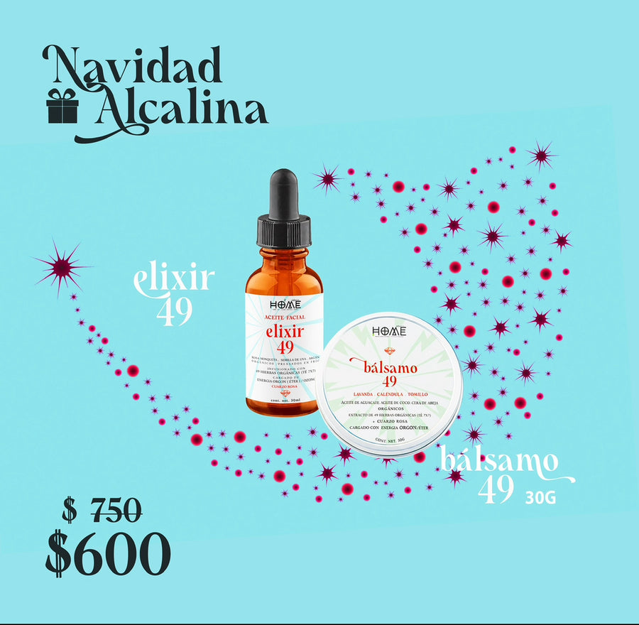 Kit Navideño Peque Glow 49 – H.O².M.E. Cosmética Energética (Elixir 49 + Bálsamo 49 de 30 g)